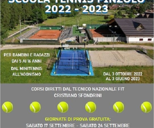 Scuola Tennis Pinzolo – Dal 3 ottobre al 3 giugno 2023