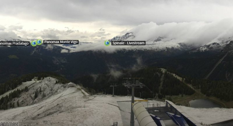 Nevicata di fine estate sulla skiarea Campiglio