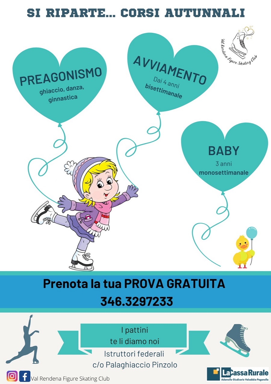 Da ottobre al via i nuovi corsi di avviamento al pattinaggio su ghiaccio