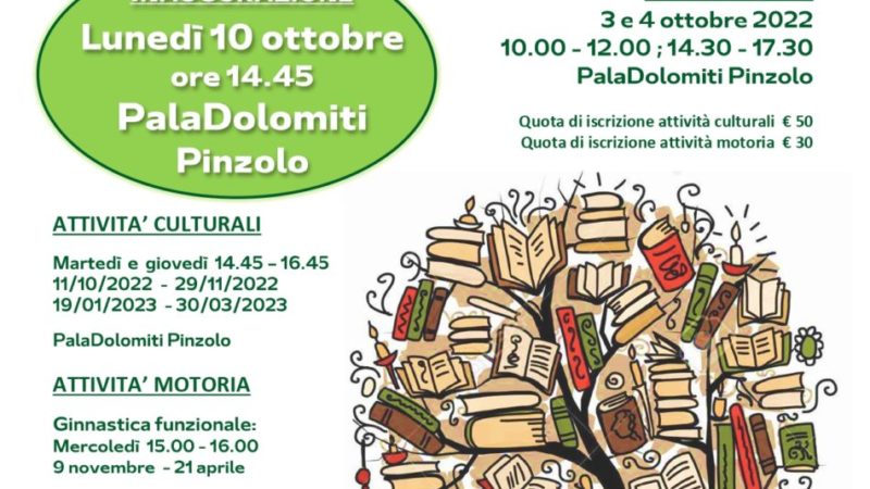 Università della Terza età e del Tempo disponibile: dal 10 ottobre al Paladolomiti