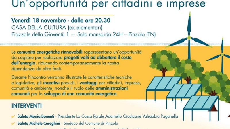 18 novembre: Convegno sulle Comunità energetiche