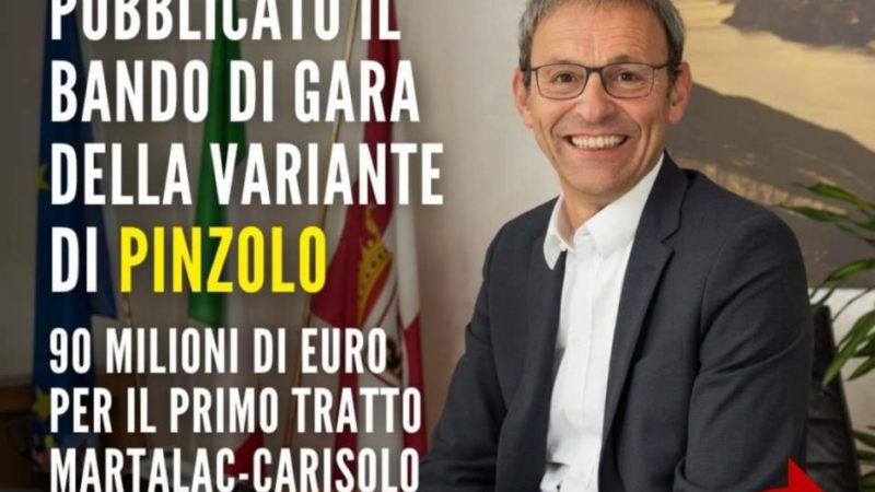 VARIANTE DI PINZOLO, PUBBLICATA LA GARA DA 90 MILIONI DI EURO