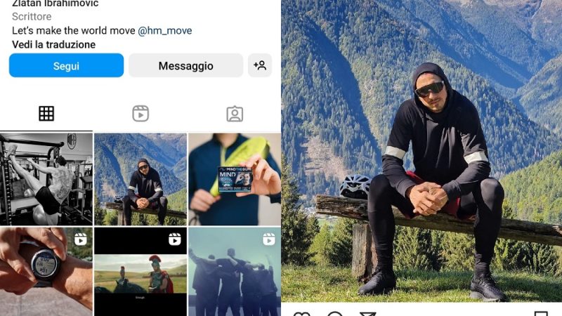 “Bring me the mountains”: il post Instagram di Zlatan Ibrahimovic dalla malga Cioca raccoglie più di 850.000 “Mi piace”