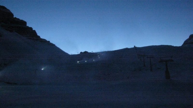 Da ieri sera sono in funzione i cannoni sparaneve al Groste’