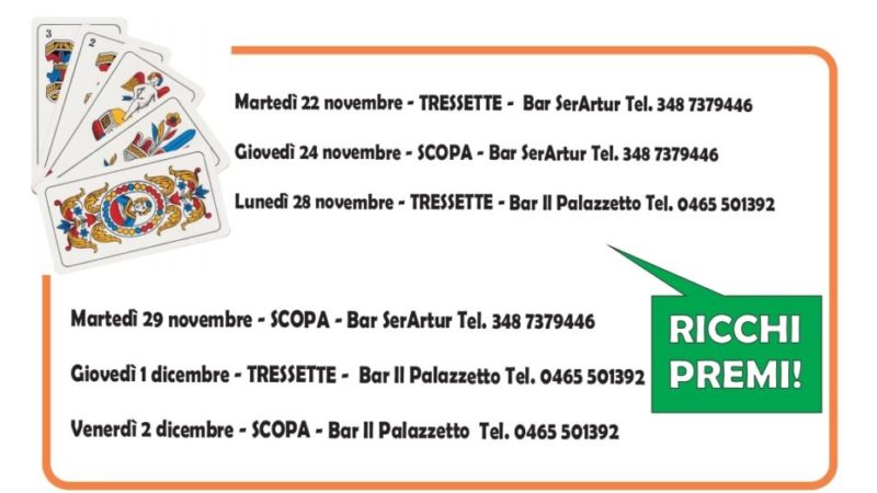 Carisolo: Torneo di tressette e scopa