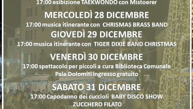 “L’Inverno è Pinzolo”: programma da lunedì 26 dicembre a domenica 1 gennaio