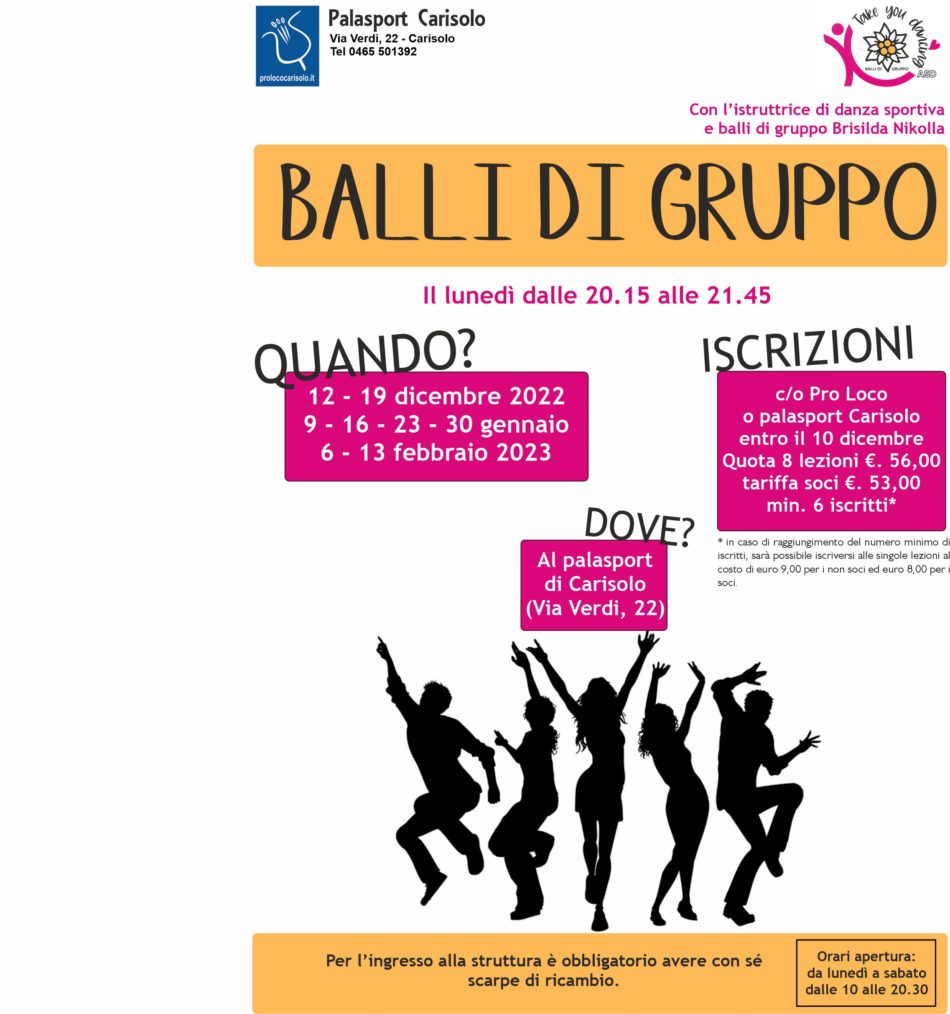 Corsi di balli di gruppo e total body al palasport di Carisolo