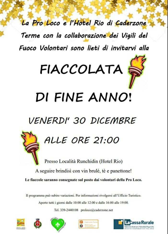 30 dicembre: Fiaccolata di Fine anno a Caderzone Terme