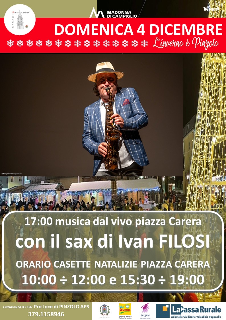 Domenica 4 dicembre ore 17:00: Musica dal vivo in piazza Carera con Filosi