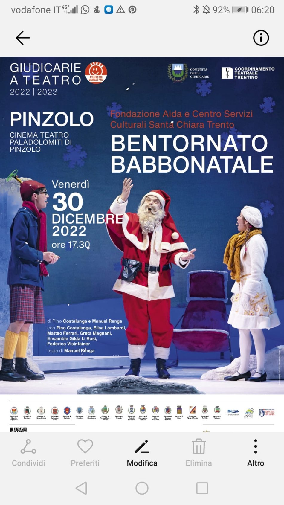 Pinzolo Paladolomiti 30 dicembre ore 17.30: “Bentornato Babbonatale”
