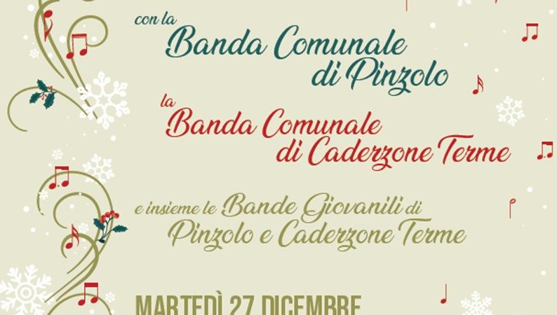 Pinzolo Paladolomiti 27 dicembre ore 21: “Bande in concerto” con le Bande Comunali di Pinzolo e Caderzone Terme e le loro bande giovanili