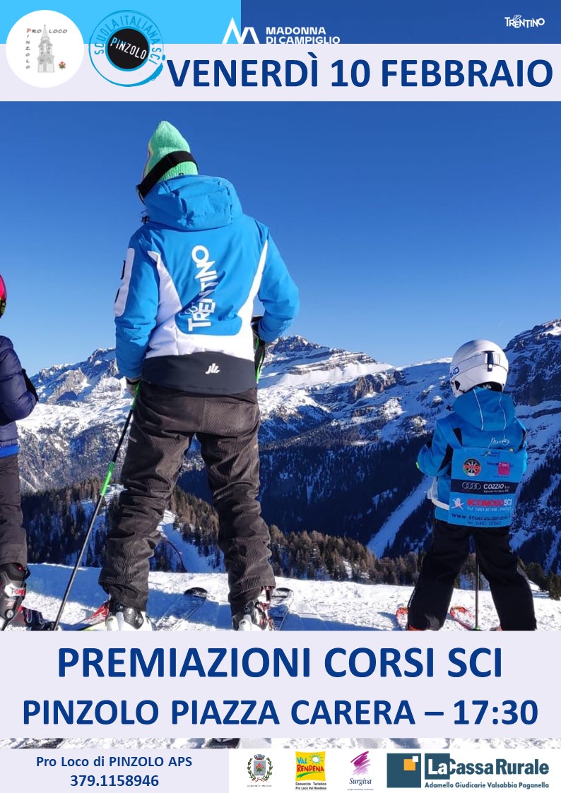 Venerdì 10 febbraio ore 17:30 – Premiazioni Corsi sci in piazza Carera