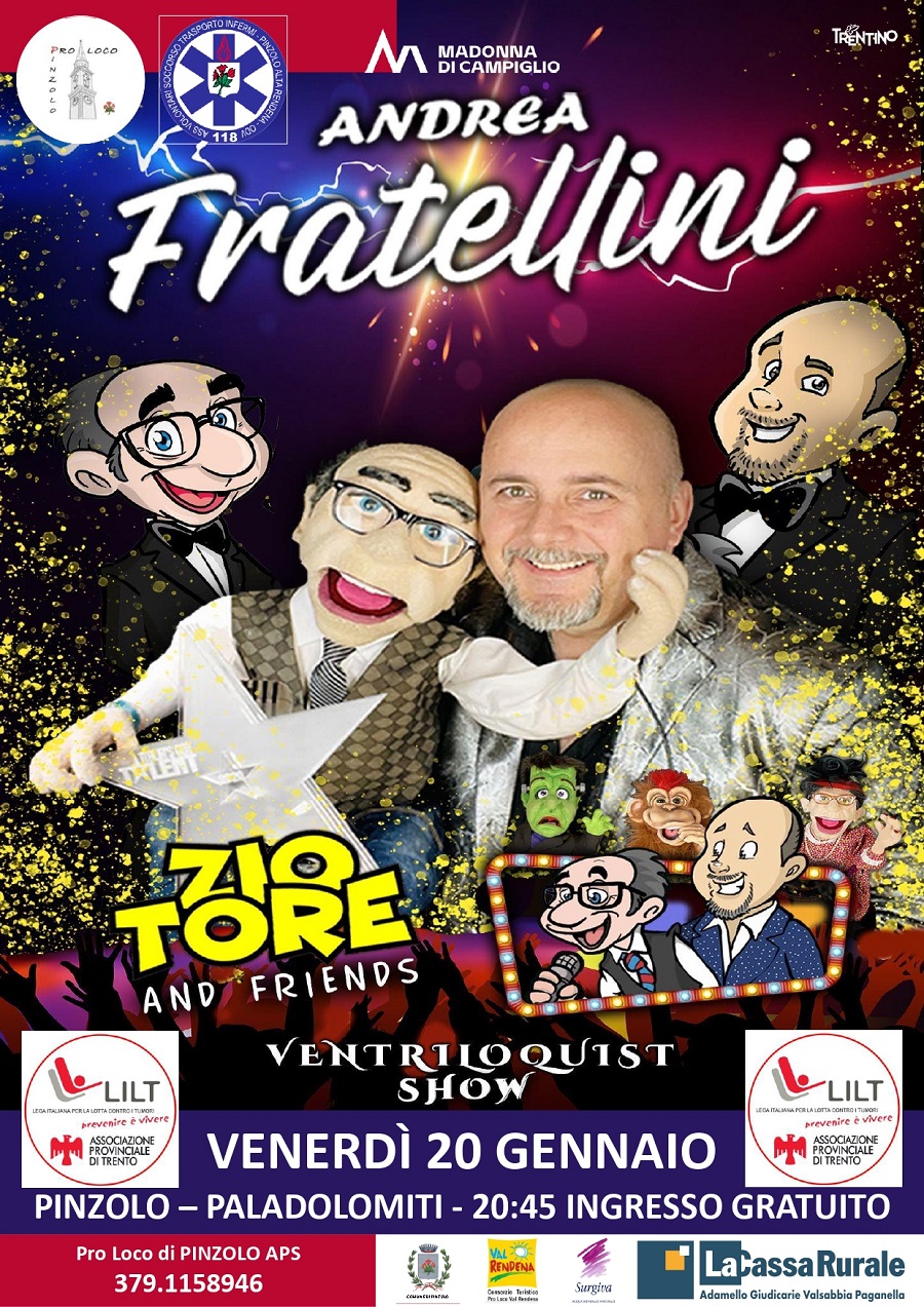 Venerdì 20 gennaio ore 20.45: “Andrea Fratellini” al Paladolomiti