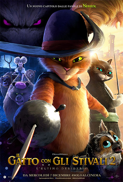 Cinema a Pinzolo 6 gennaio ore 17.30: IL GATTO CON GLI STIVALI 2 – L’ULTIMO DESIDERIO