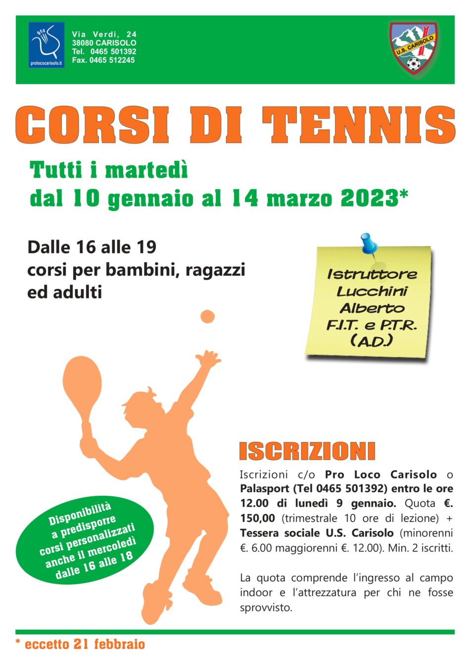 Carisolo: Corsi di Tennis