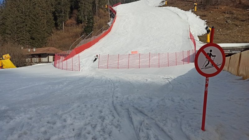 Piste perfette nella skiarea Campiglio nonostante le temperature particolarmente miti per il periodo
