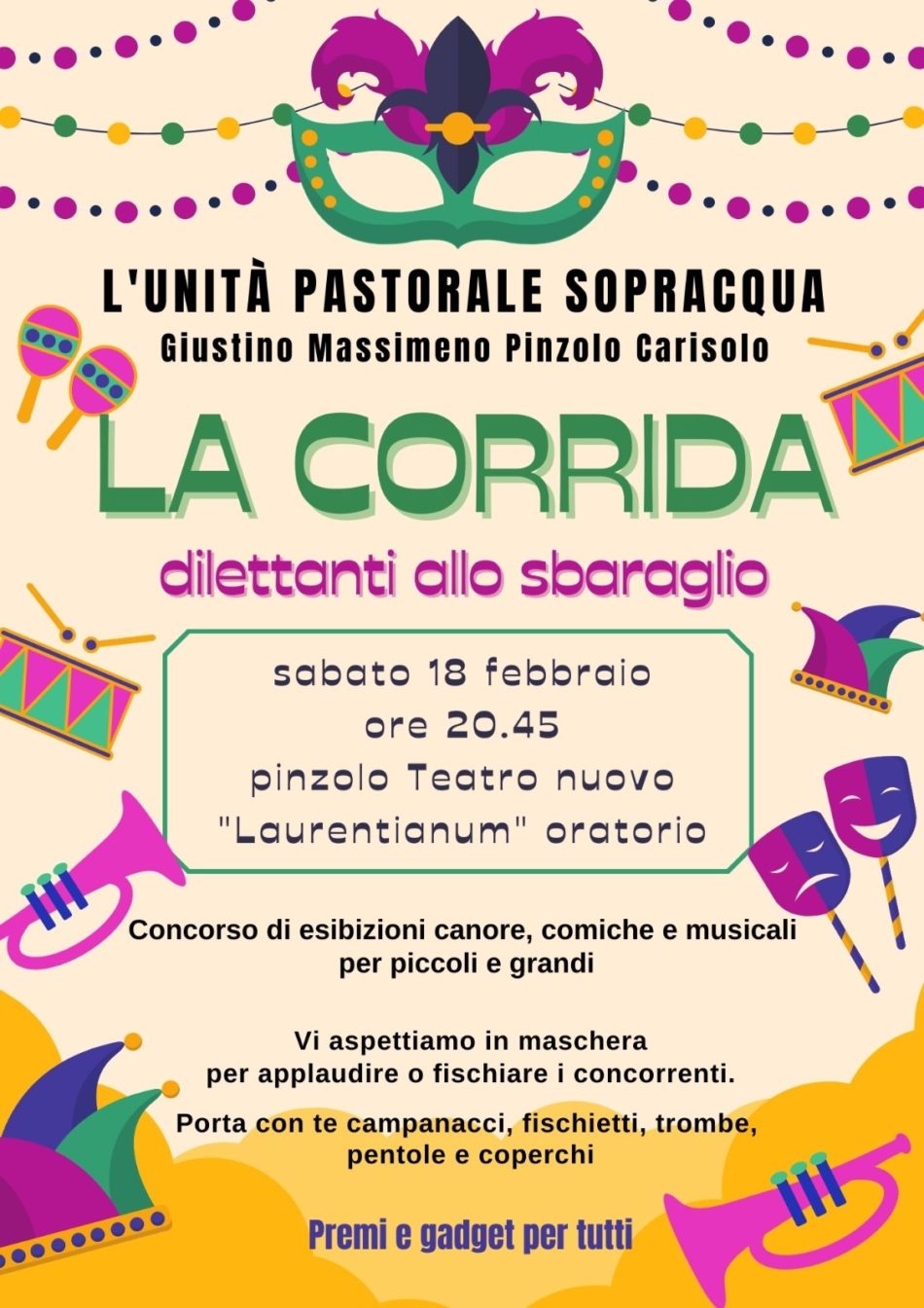 “LA CORRIDA Dilettanti allo sbaraglio” – Sabato 18 febbraio ore 20.45 al Teatro Nuovo Laurentianum di Pinzolo