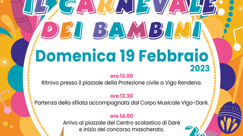 Dare’ 19 febbraio: “Il Carnevale dei bambini”