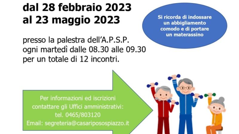 CORSO GINNASTICA POSTURALE A SPIAZZO PRESSO RSA