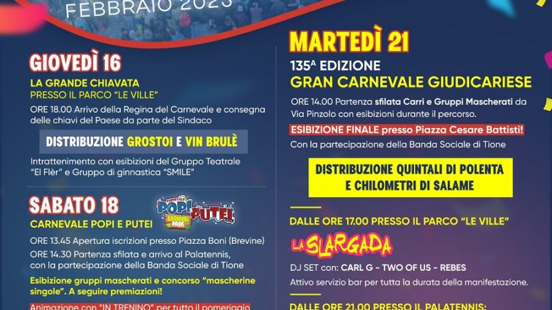 AL GRAN CARNEVALE GIUDICARIESE DIVERTIMENTO, MUSICA E… UN OSPITE D’ECCEZIONE