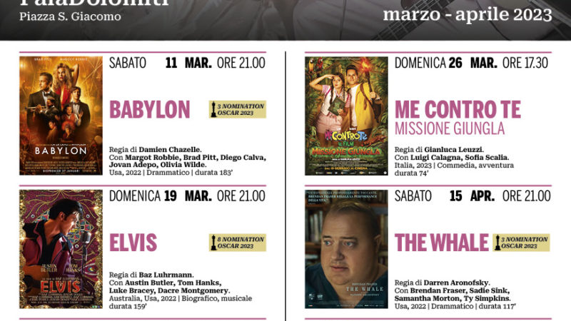 Cinema a Pinzolo – Programmazione film da sabato 11 marzo a domenica 16 aprile 2023