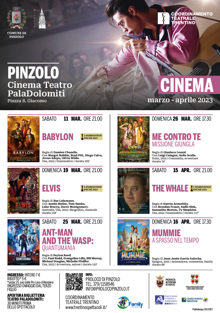 Cinema a Pinzolo – Programmazione film da sabato 11 marzo a domenica 16 aprile 2023