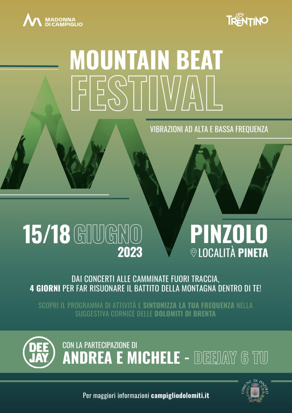 Dal 15 al 18 giugno a Pinzolo avrà luogo il Mountain Beat Festival