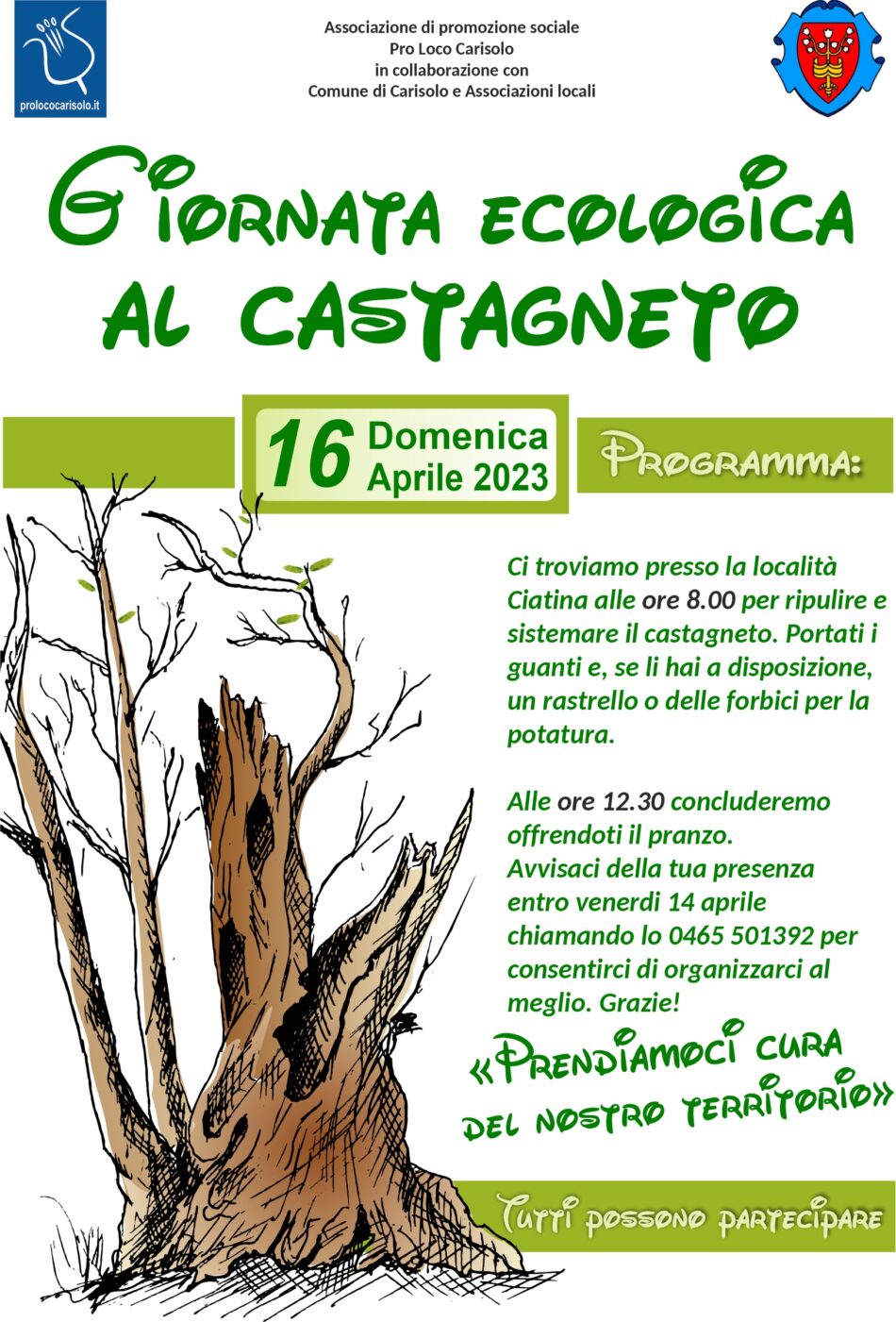 Domenica 16 aprile: Giornata ecologica al Castagneto di Carisolo