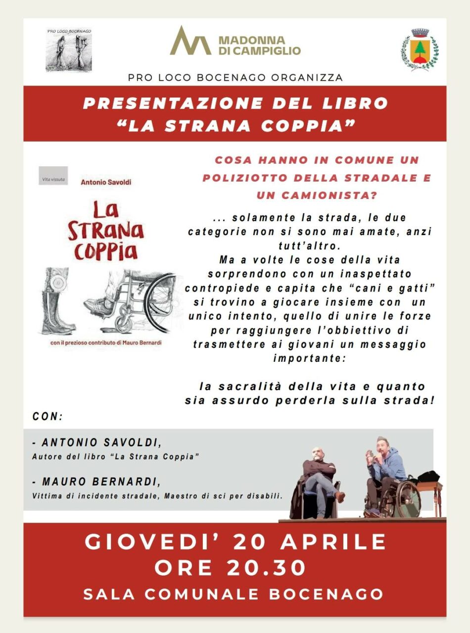 Bocenago 20 aprile: Presentazione del libro “La strana coppia”