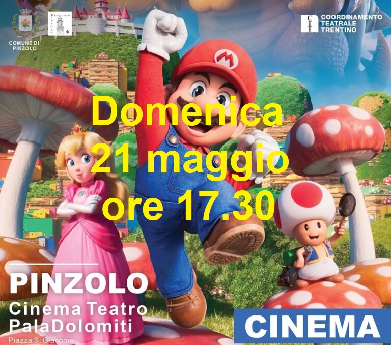 Il grande cinema per bambini torna al Paladolomiti: domenica 21 maggio ore 17.30 SUPER MARIO BROS