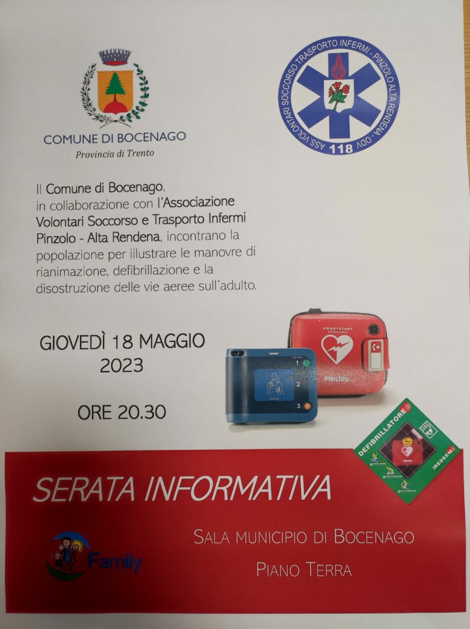 Bocenago 18 maggio: Serata informativa con il Servizio Trasporto Infermi