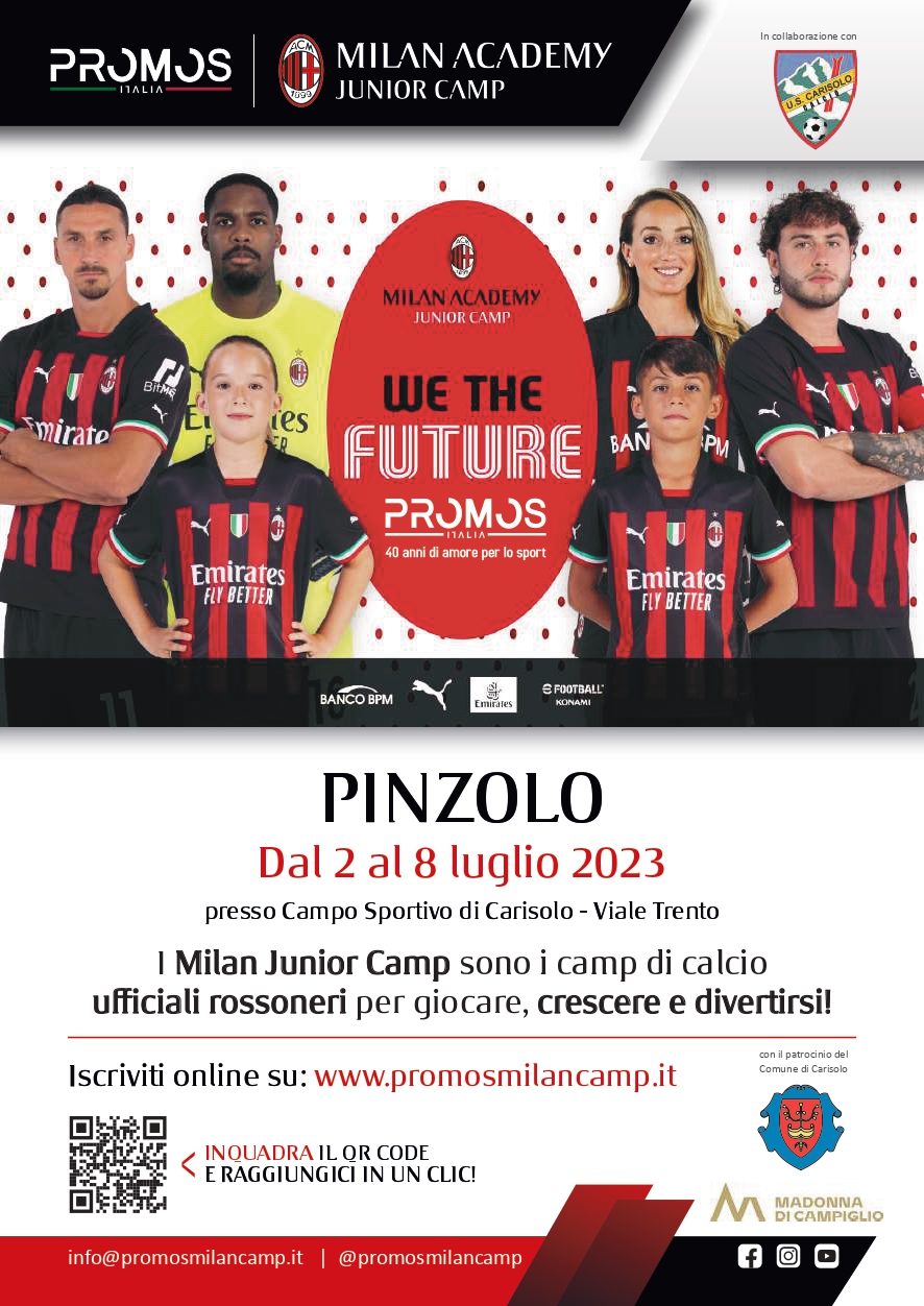 Milan Junior Camp a Pinzolo dal 2 all’8 luglio