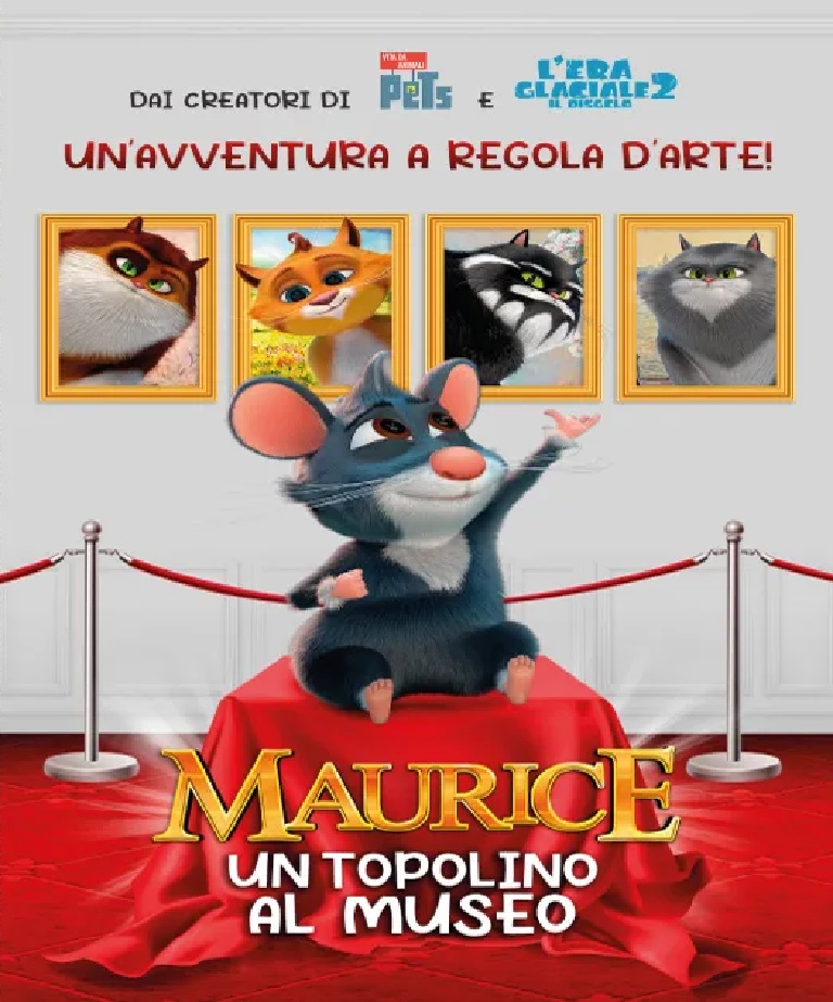Cinema a Pinzolo: domenica 4 giugno alle 17:30 torna il cinema per bambini con “MAURICE un topolino al museo”