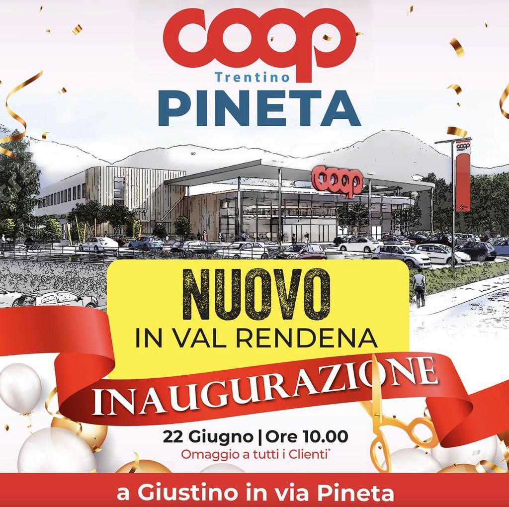 Coop Pineta: Giovedì 22 giugno Inaugurazione del nuovo negozio