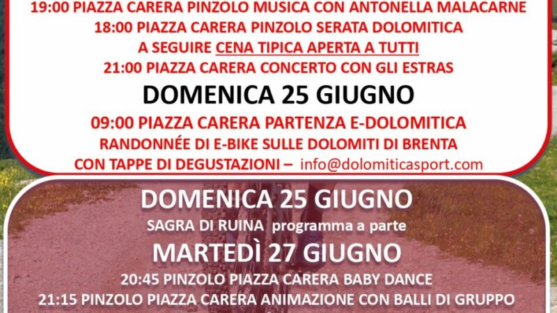 L’estate è Pinzolo: programma dal 23 al 30 giugno 2023