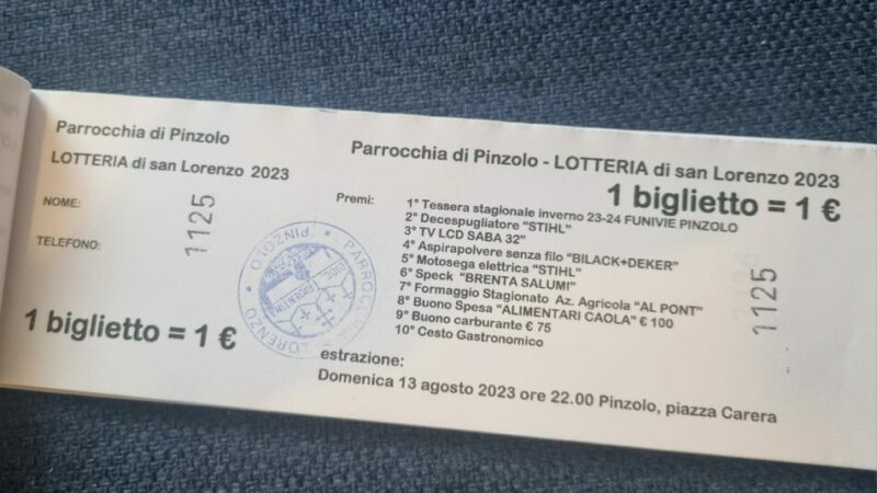 Pinzolo Sagra di san Lorenzo – Oltre al solito Vaso della Fortuna quest’anno c’è anche una ricca LOTTERIA