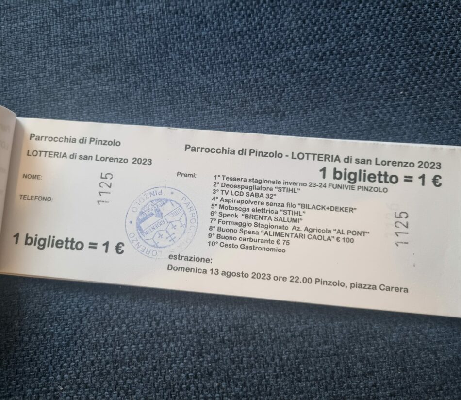 Pinzolo Sagra di san Lorenzo – Oltre al solito Vaso della Fortuna quest’anno c’è anche una ricca LOTTERIA