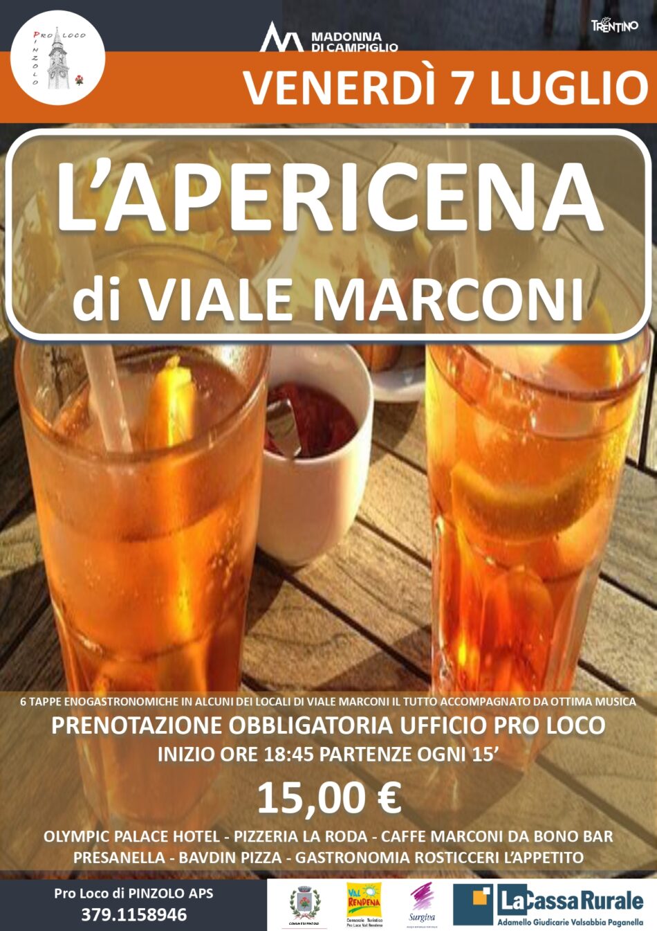 L’Estate è Pinzolo: Venerdì 7 luglio Apericena di via Marconi