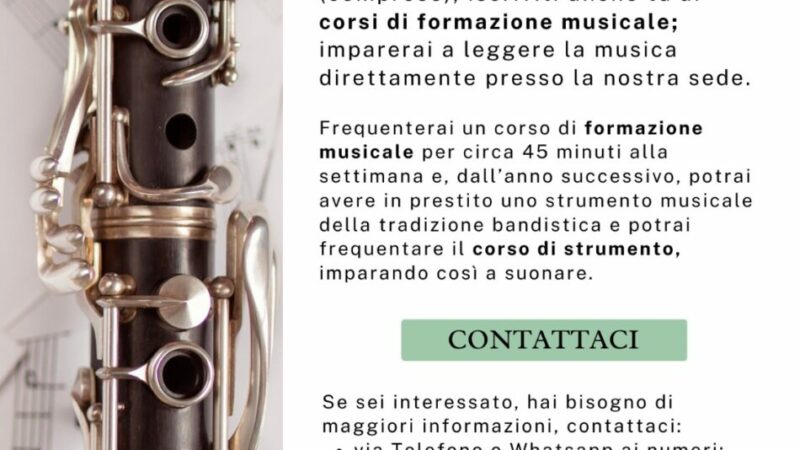 Iscrizione ai corsi di musica – Anno scolastico 2023-2024