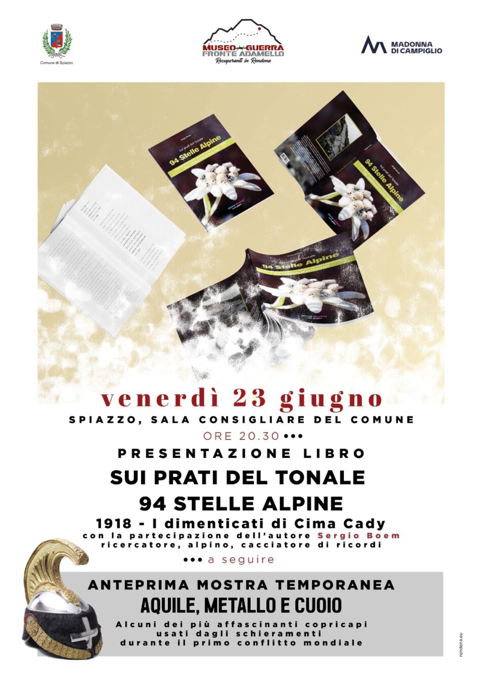 Spiazzo Venerdì 23 giugno: Presentazione libro “Sui prati del Tonale 94 stelle alpine”