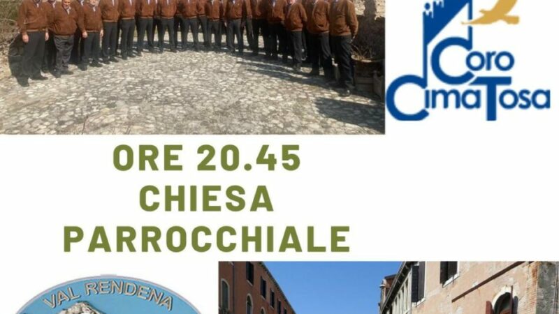 Massimeno 24 giugno ore 20.45: Concerto del coro Cima Tosa e del coro Carè alto