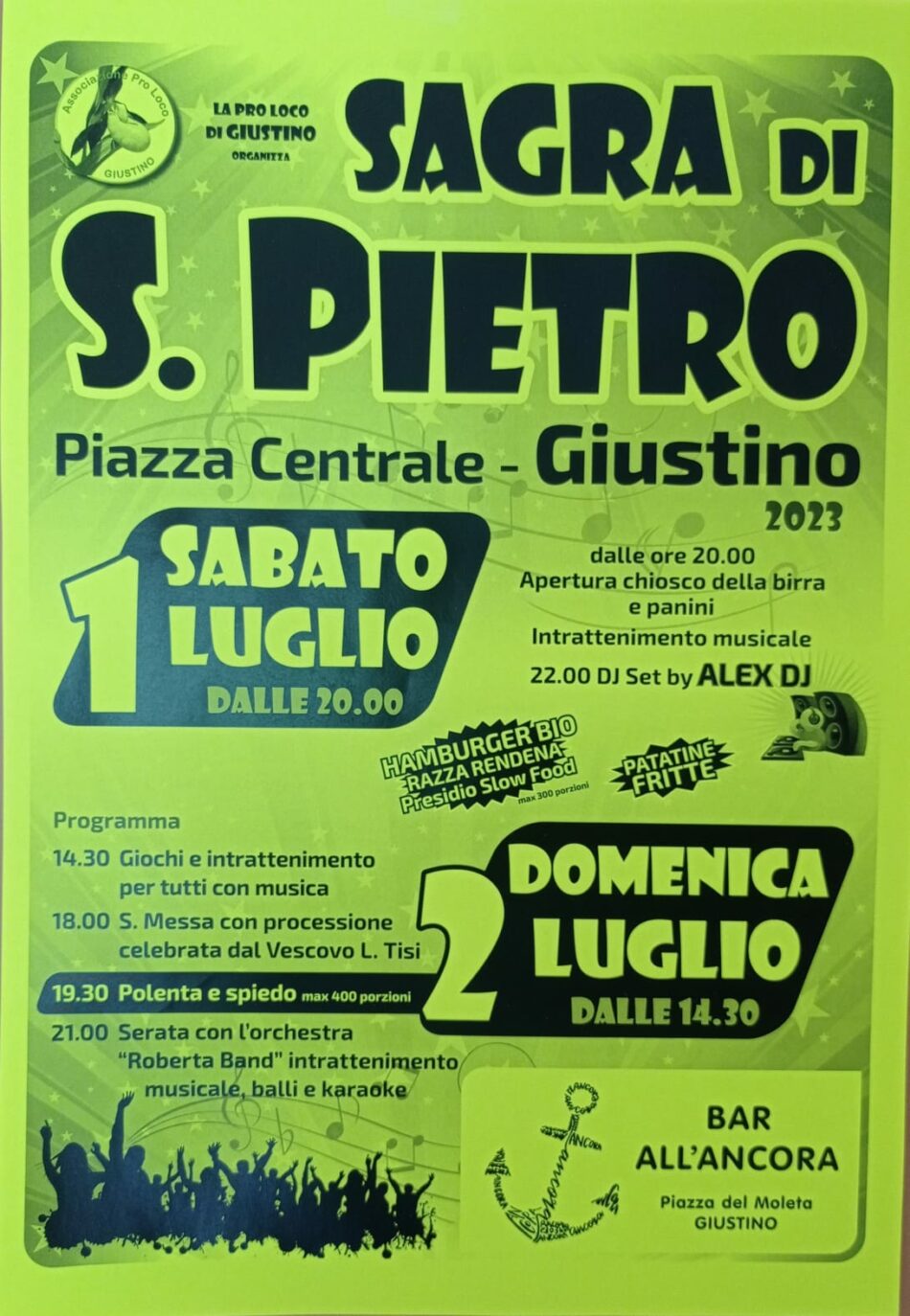 1-2 luglio a Giustino: Sagra di S.Pietro