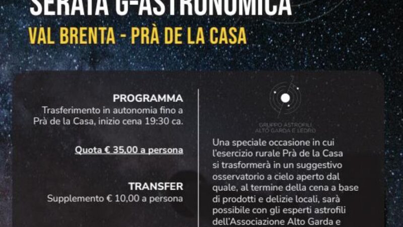 Torna la Serata G-ASTRONOMICA – 10 e 11 agosto 2023