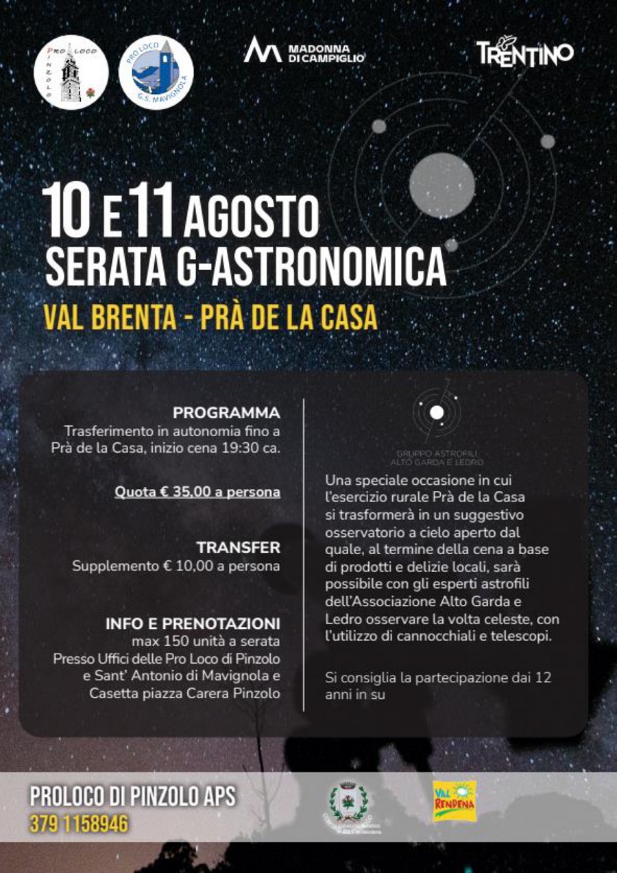 Torna la Serata G-ASTRONOMICA – 10 e 11 agosto 2023