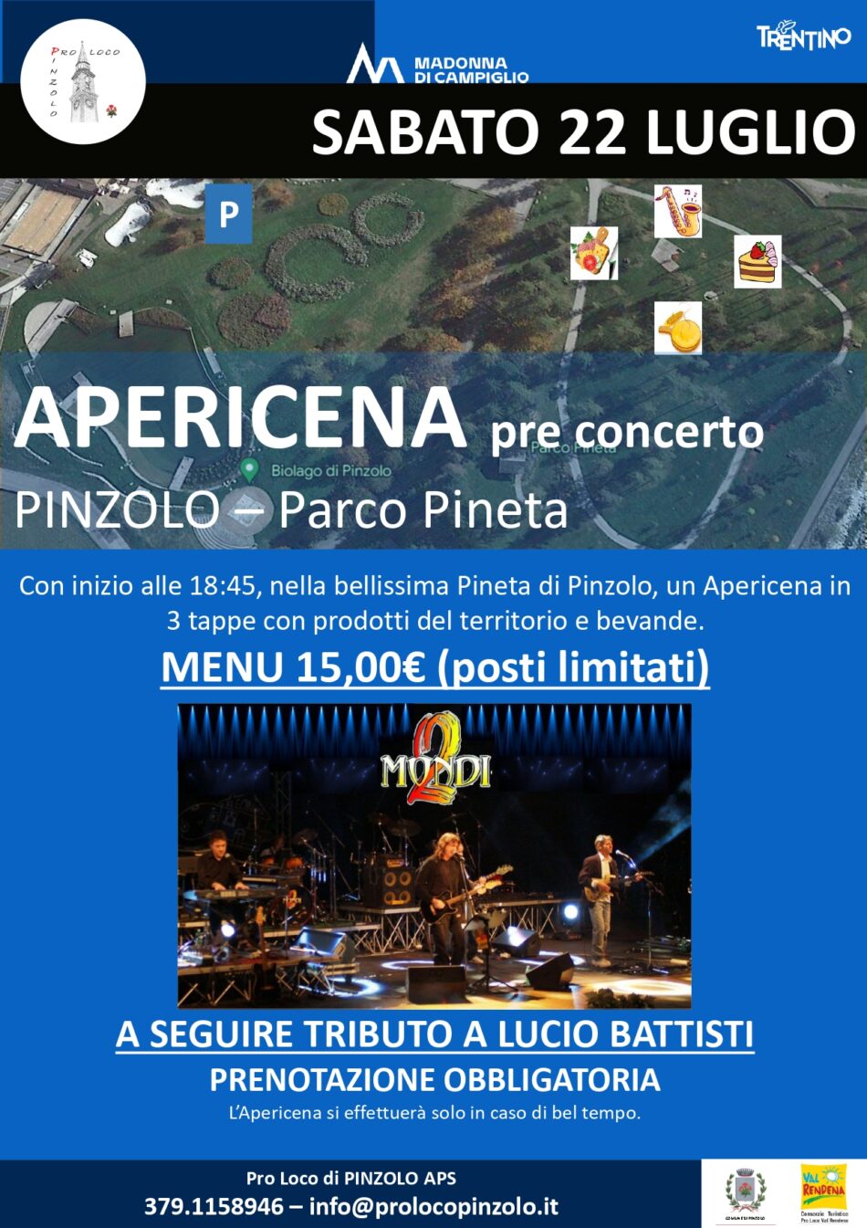 APERICENA pre concerto al PARCO PINETA – Sabato 22 luglio dalle 18.45