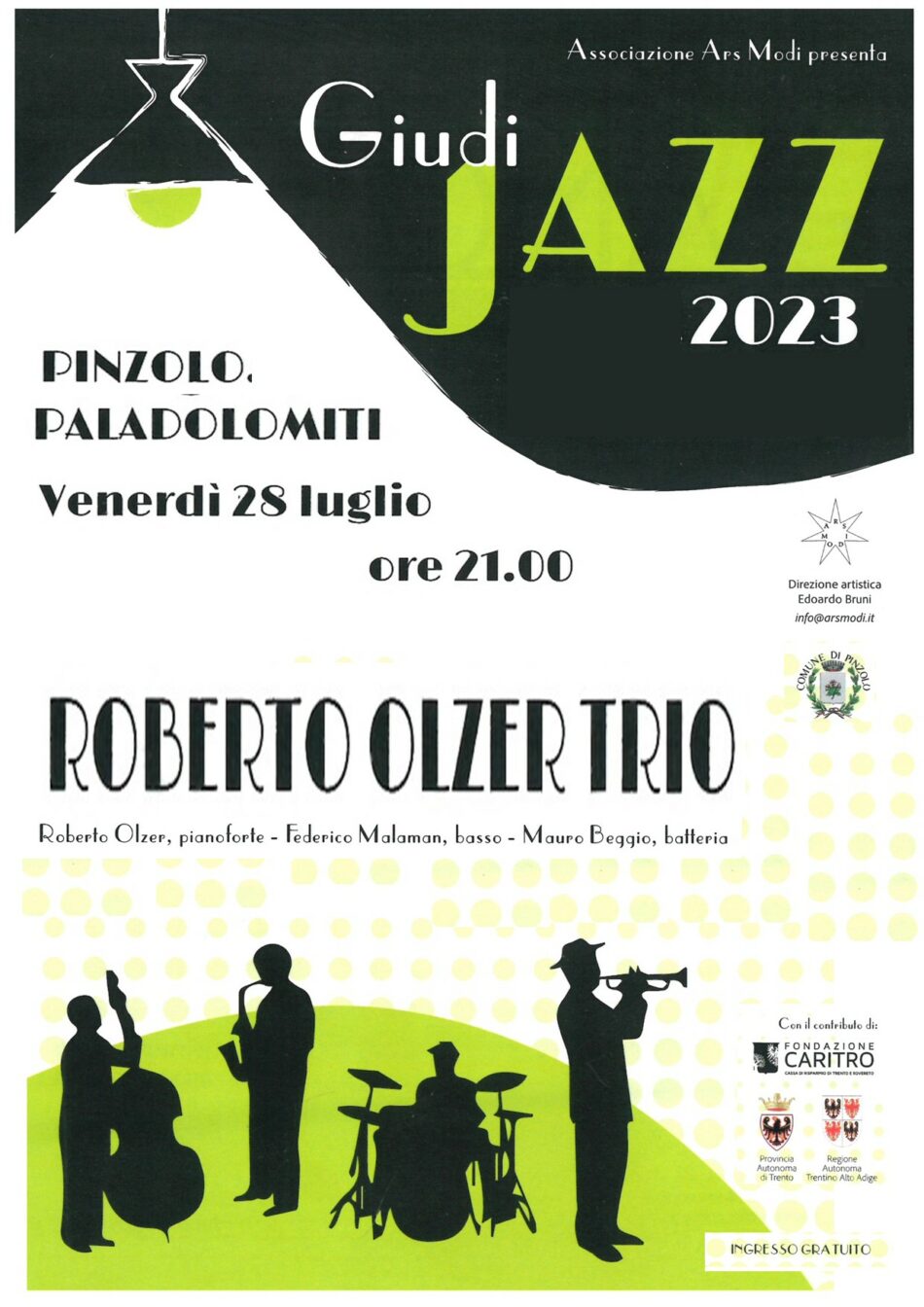 Pinzolo Paladolomiti Venerdì 28 luglio ore 21: Roberto Olzer Trio