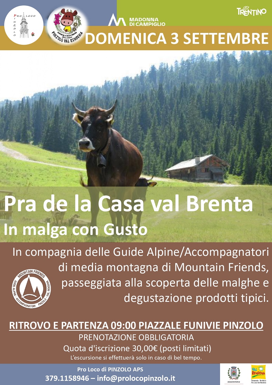 “Giovenche di razza Rendena. Sfilata e… dintorni” – 3 settembre 2023 “In malga con gusto”