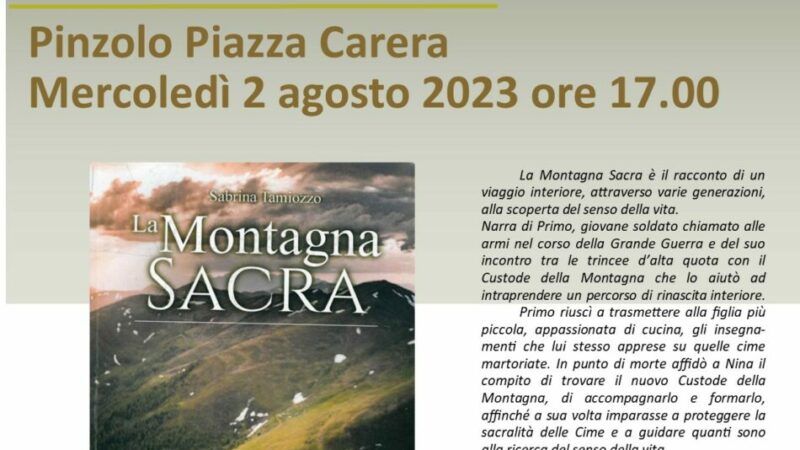 Pinzolo Mercoledì 2 agosto ore 17 – Incontro con l’autrice Sabrina Tamiozzo che presenterà “La Montagna sacra”