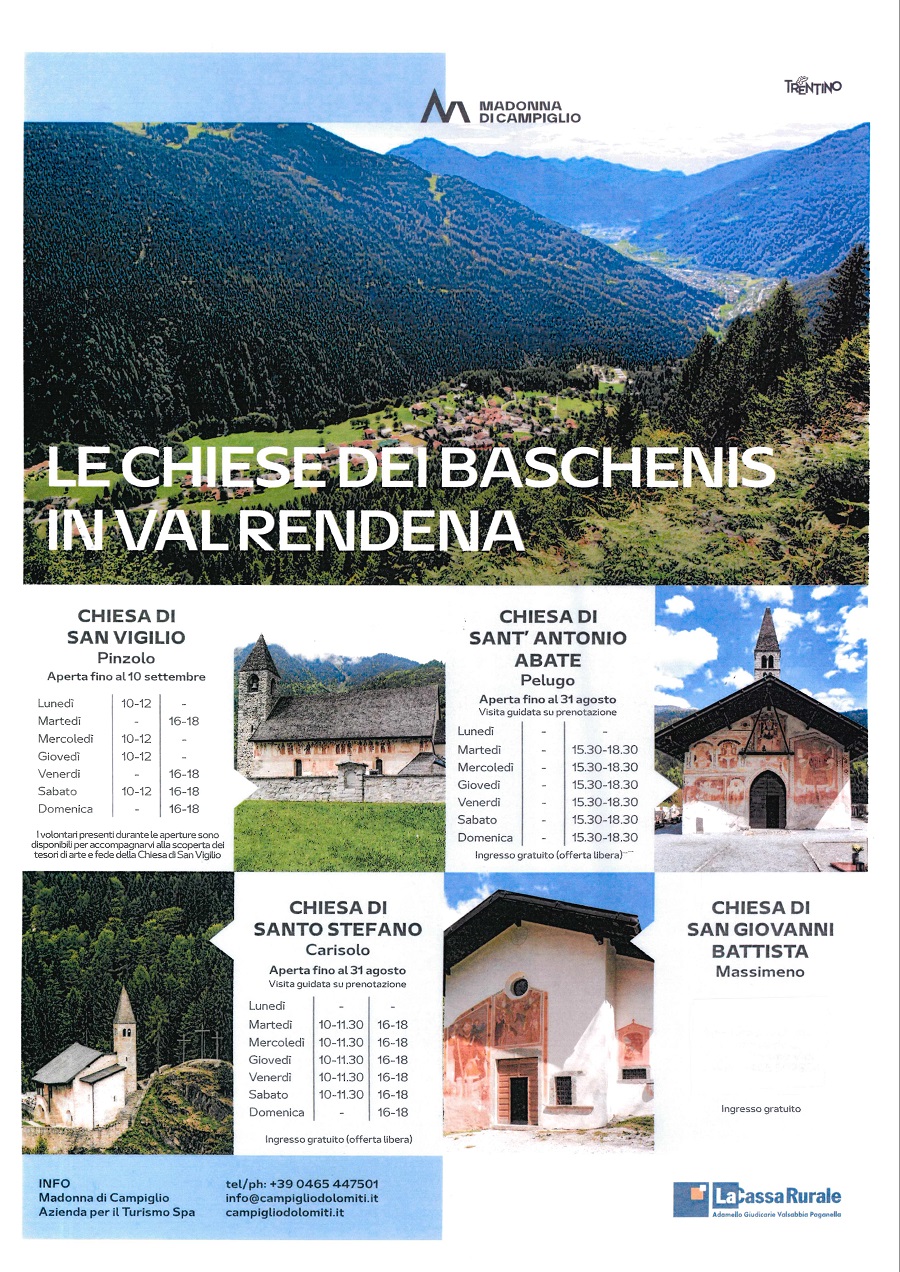 Le chiese dei Baschenis in Val Rendena – ORARI DI APERTURA