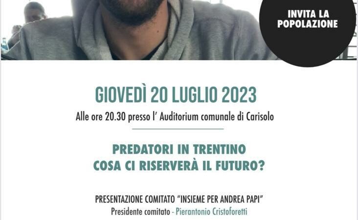 Carisolo Giovedì 20 luglio ore 20.30 – Predatori in Trentino, cosa ci riserverà il futuro?